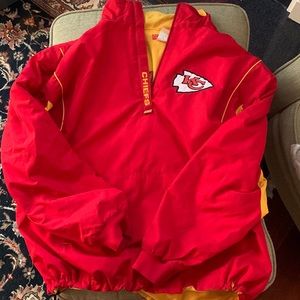 NFL KC Chiefs half zip jacket fleece lined men’s size large.